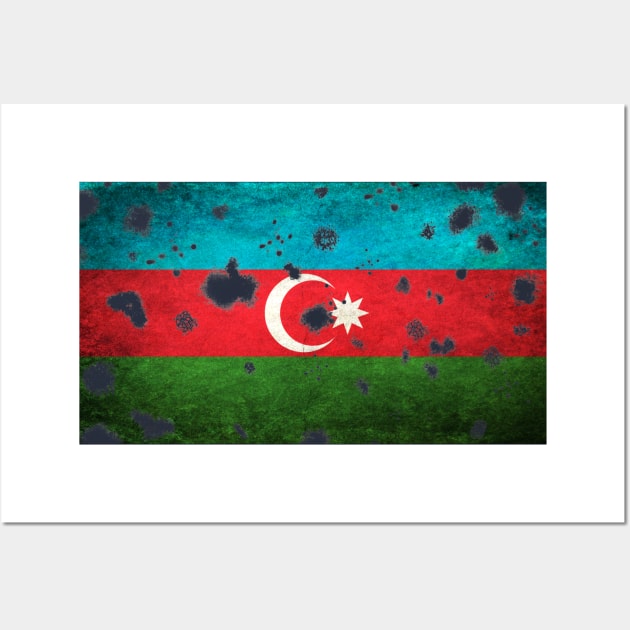 Azerbaijan Flag Grunge Wall Art by Historia